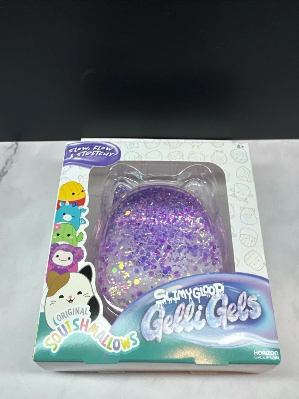 SQUISHMALLOWS GELLI GELS PURPLE CAT 3 INCH SQUISH TOY NIB